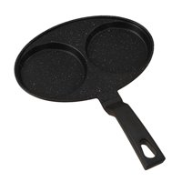 Bothyi - Sartén Para Huevos, Freidora De Aceite, Olla Para Cocinar, Olla Para Carne, Suministros De Cocina, Sartén Antiadherente, 2 Agujeros, Negro