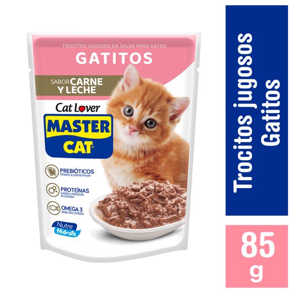Alimento Húmedo Gatito Trocitos Sabor Carne Pouch, 85 g