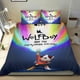 thumbnail image 1 of Wolfboy y la Fábrica de Todo Conjunto de sábanas temático, trío de piezas, cómodo y amigable con la piel, diseño único, regalo de decoración para el hogar para familiares, amigos y fans,173cm *218cm, 1 of 6