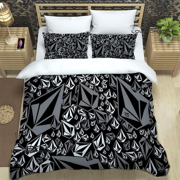 v837 Bed Sheets V-VOLCOM LOGO printed Bedding Sets exquisite bed supplies set duvet cover bed comforter set bedding set luxury birthday gift 3-Piece Bedding Set (1 Duvet Cover + 2 Pillow Shams) Bed Sh