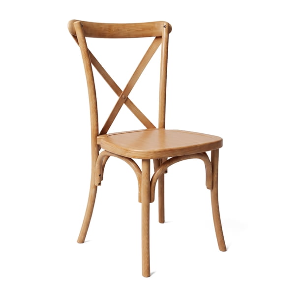 Silla Terraza Comedor Crossback Apilable Polipropileno Acabado Madera