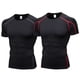 thumbnail image 1 of Camisetas de compresión de manga corta para hombre, paquete de 2, camisetas deportivas de capa base, camiseta deportiva de entrenamiento, color negro, 1 of 6
