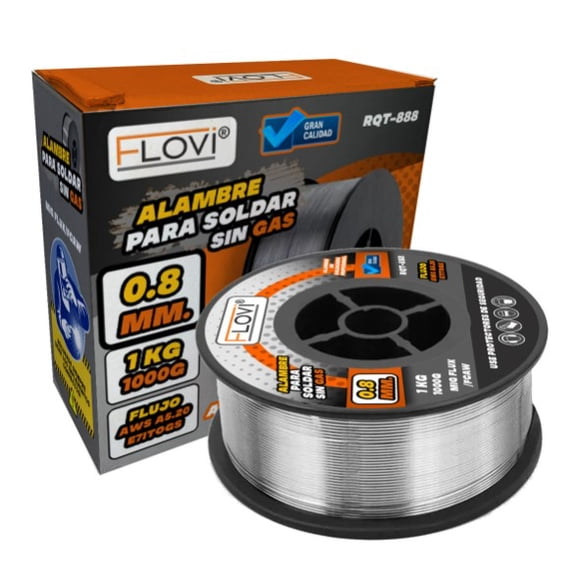 Alambre De Soldadura Sin Gas Flovi 0.8m 1 kg RQT-888