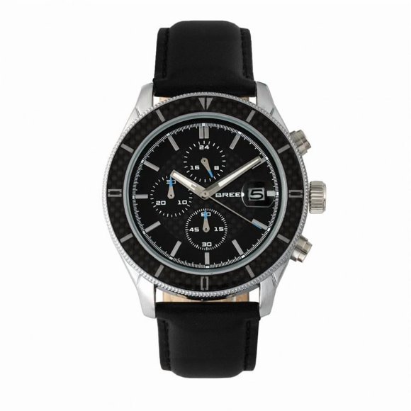 Reloj Breed Maverick Chronograph para hombre con fecha - Plateado/Negro