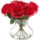 thumbnail image 2 of Arreglo floral artificial con forma de rosa casi natural con jarrón, 2 of 4