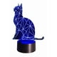 thumbnail image 3 of Lampara Ilusion 3D Gato Geométrico de 7 colores, Base touch, 3 of 7