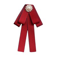 Magideal - Pajarita Para Mujer, Accesorio De Ropa, Regalo Elegante De Moda, Corbata De Cuello Con Alfiler Preatado, Corbata Para Blusa De Estudiante, Uniforme, Rojo