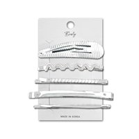 Besty - Set Clip Y Horquillas Metálicas Para Cabello X 5U Plateado