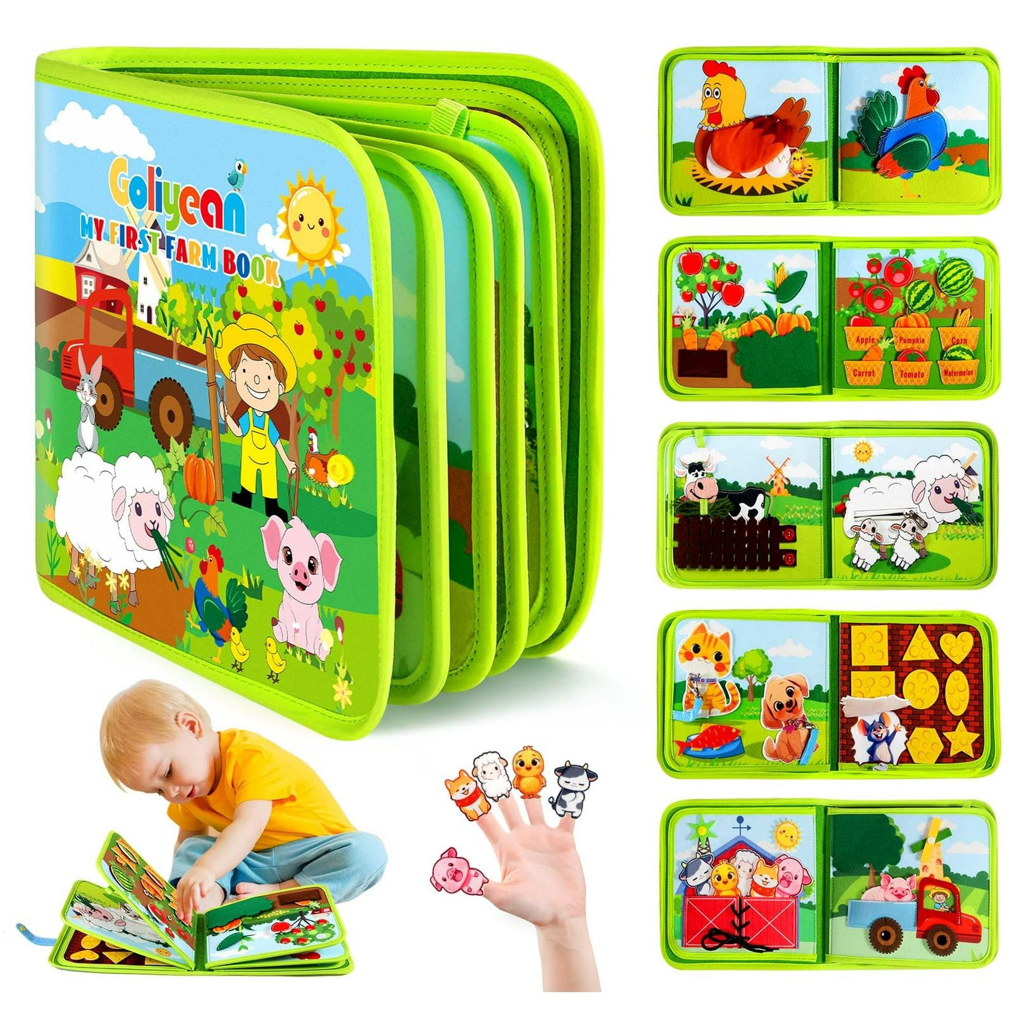 Libro Montessori Busy Book Goliyean Para Niños Pequeños De 1 A 3 Años Con Temática Agrícola
