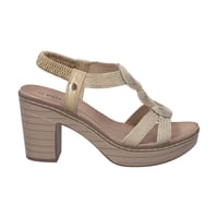 Sandalia Mujer Dorado Taco Medio Camila Police