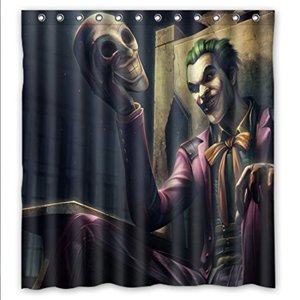 Pinghai - Cortina De Ducha Con Imagen Diversa De Jokers Oscuros Y Vampiros, Juego De Cortina De Baño Con Ganchos, Tamaño 66 X 72 Pulgadas