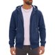 thumbnail image 5 of Chaqueta con capucha de color sólido, ligera y casual para hombre con cremallera y cordón, talla L, azul marino, 5 of 6
