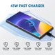 thumbnail image 4 of Cargador de teléfono POANW USB C superrápido de 45 W, paquete de 2 con cable, 4 of 7
