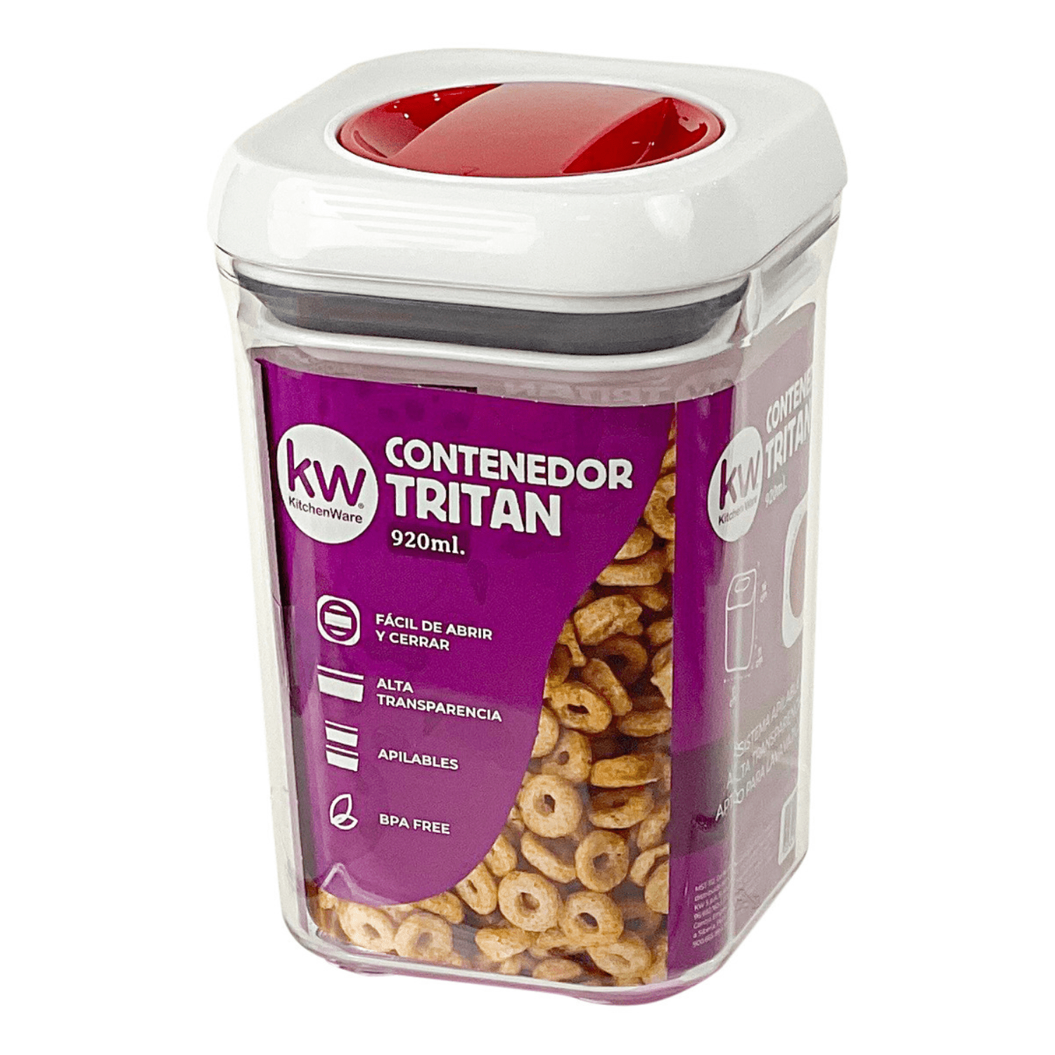 Kitchenware - Contenedor Hermético Cuadrado 920ml