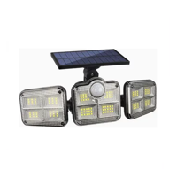 Genérico - Luz Solar Foco Triple Cabezal Con Sensor De Movimiento Negro