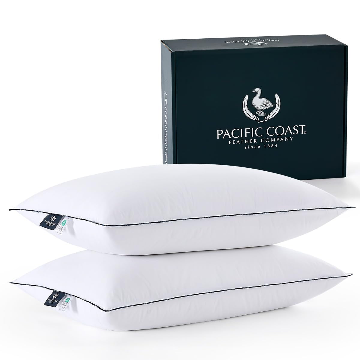 Pacific Coast - Almohadas De Fibra De Plumón De Ganso De La Costa Del Pacífico Para Todos Los Que Duermen