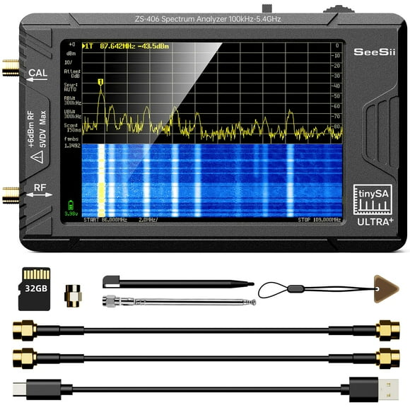 Analizador de Espectro Seesii Tinysa Ultra+ ZS406 100kHz-5.4GHz