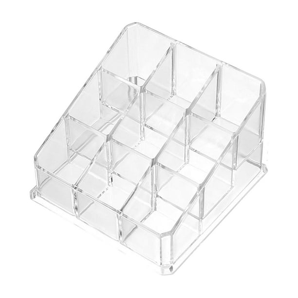 Organizador de lápiz labial, soporte para lápiz labial, organizador de brillo labial, estuche de exhibición de almacenamiento transparente para rímel, 9 ranuras