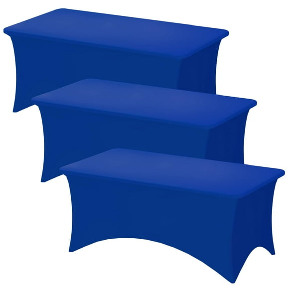 Mantel rectangular Fixwal azul real de 6 pies, paquete de 3