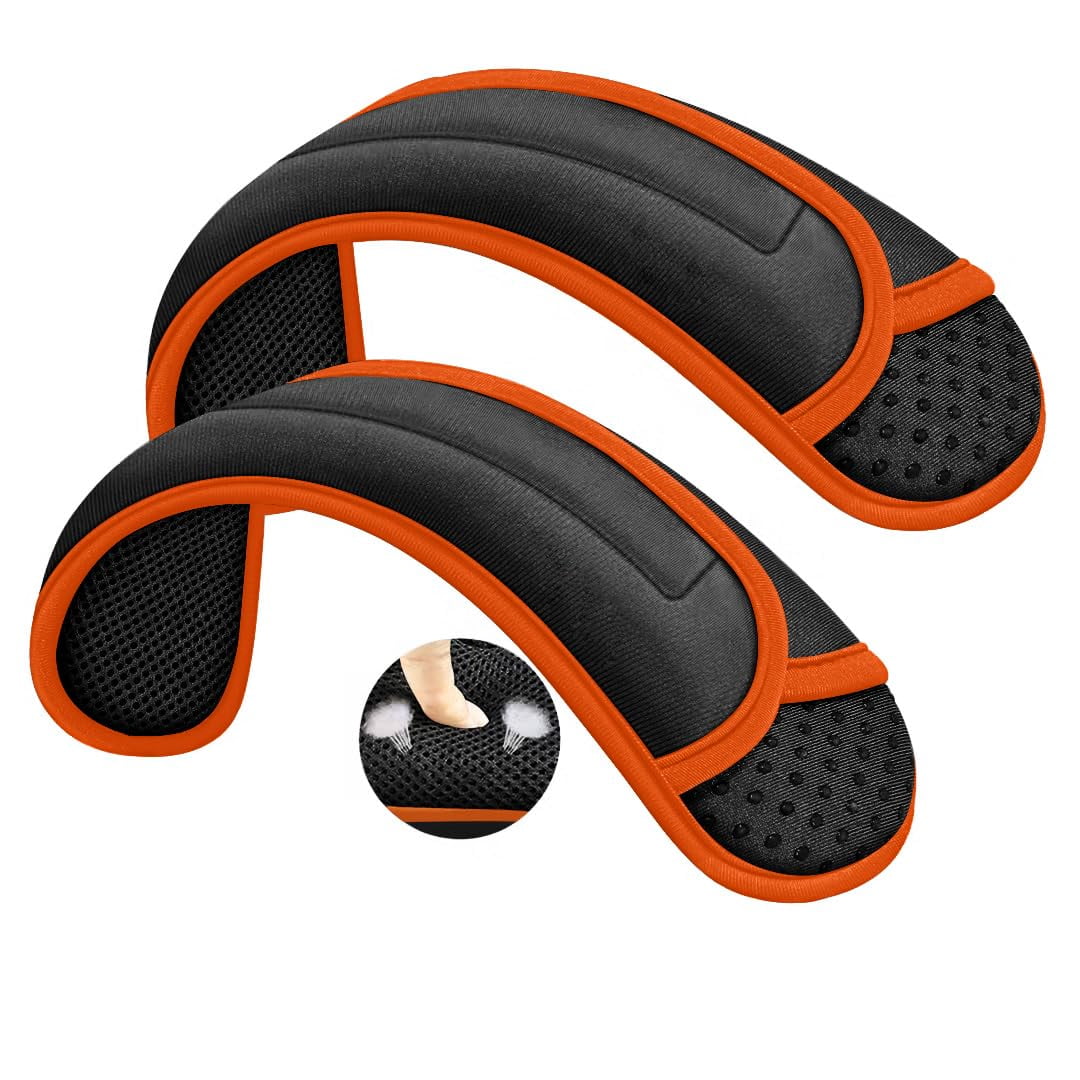 Xusx111 - 2-pack Universal Almohadilla De Hombro Con Cojín Ultra Grueso Para Bolso Bolso De Equipaje Crossbody, Más Largo Y Antideslizante Y Transpirable, Borde Gris-naranja