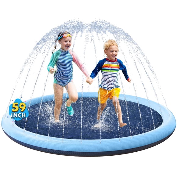 Splash Pad VISTOP antideslizante para niños y perros, 150 cm, azul y azul