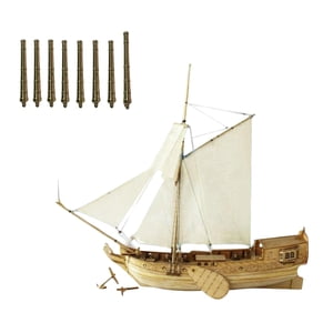 Bothyi - Barco De Vela Modelo Diy Artesanía De Madera Barco Juguete Educativo Para Niños Juguete 8 Uds Cañón De Bronce