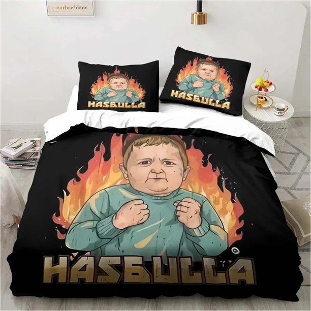 Hasbulla Magomedov Fighting Meme Bedding Set Three Piece Bed Set Size Bed Duvet Cover Set Bedroom Quilt Cover Bed Sheets