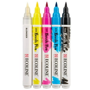 Royal Talens - Marcadores Acuarela Ecoline Set 5 Colores Primarios