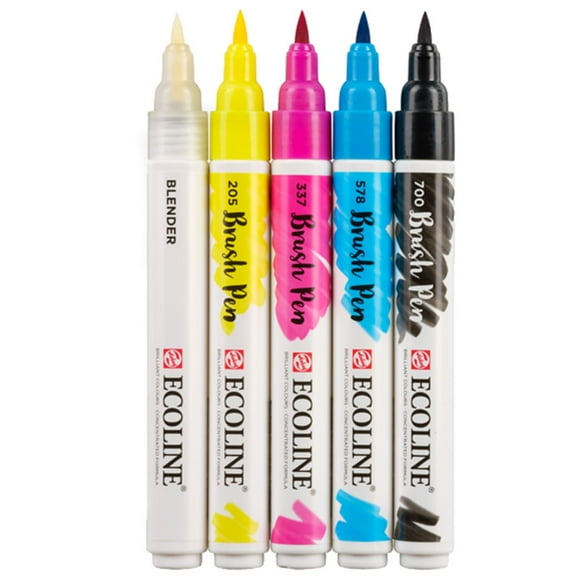 Marcadores Acuarela Ecoline Set 5 Colores Primarios