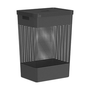 Ou - Cesta De Ropa Grid Con Tapa 49 L Negro