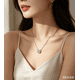 thumbnail image 4 of Collar Colgante Solitario de Circonia Cúbica de 1 Uds Chapado en Oro Blanco de 18K Cadena Ajustable 45+5 Cm Joyería Clásica para Mujer, 4 of 8
