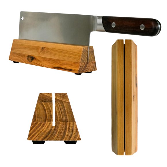 Bloque para cuchillos Nomware 21 cm de madera de teca con ranura de 2 mm
