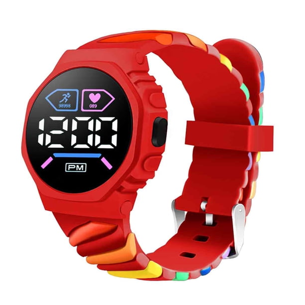 Reloj electrónico digital LED arcoíris para deportes al aire libre, reloj electrónico de moda para estudiantes.