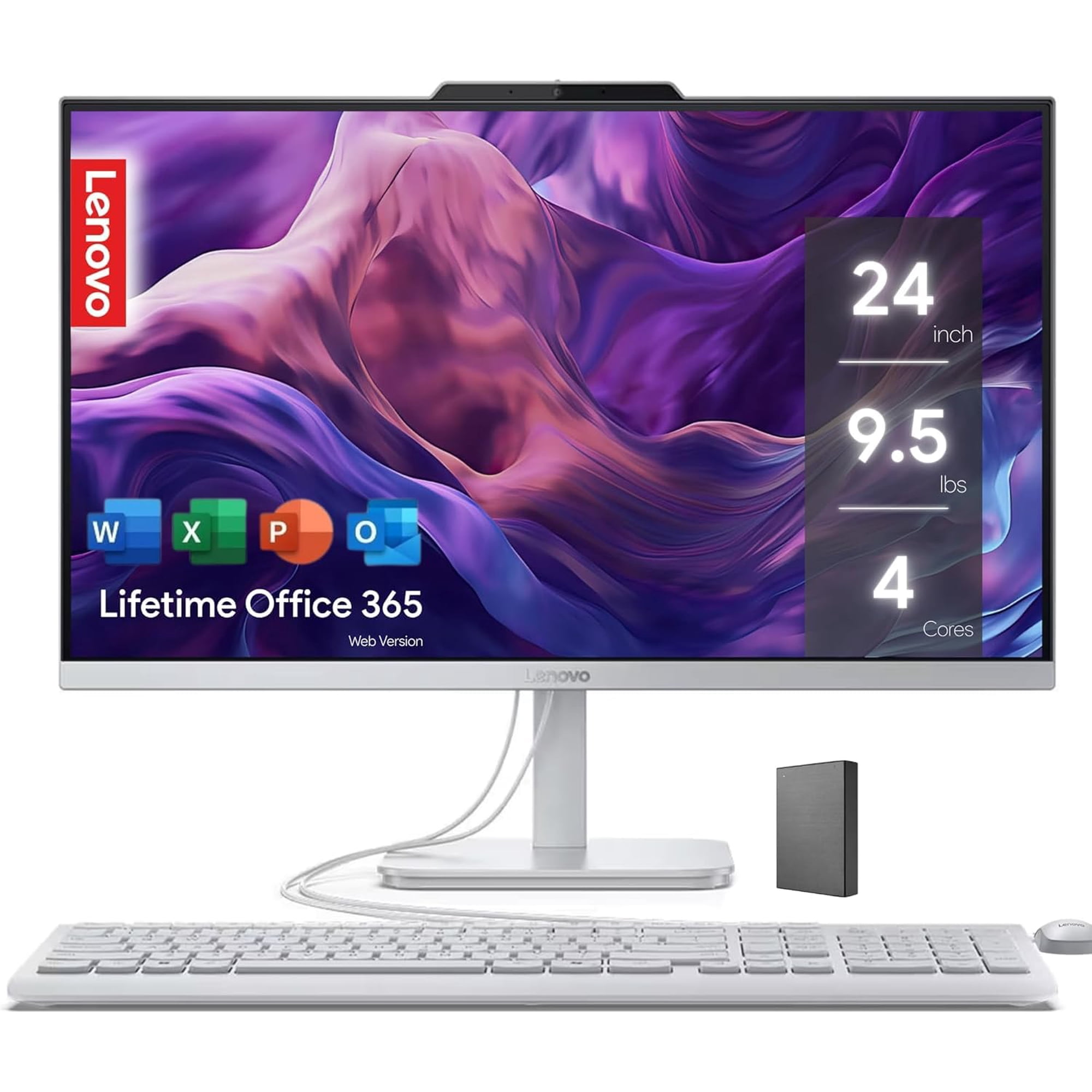 All-in-one Lenovo Ideacentre De 24" Fhd Intel De 4 Núcleos Y Ssd De 512 Gb