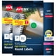 thumbnail image 1 of Round Labels Avery White de alta visibilidad, 1200 etiquetas, paquete de 2, 1 of 8