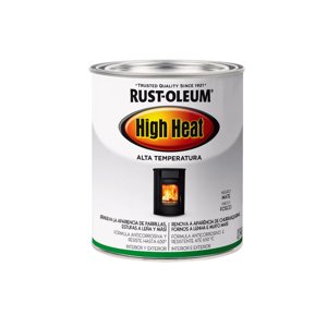 Rust-Oleum - Pintura En Spray High Heat Brochable Alta Temperatura Negro Mate 946 Ml