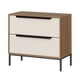 thumbnail image 2 of Velador de 2 Cajones Liviano Blanco-Cafe MDF, 2 of 4