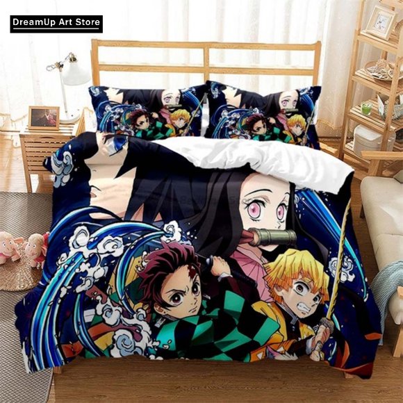 HotDemon Slayer Bedding Set Duvet Cover Bed Set Quilt Cover Boys Adult Home Textile