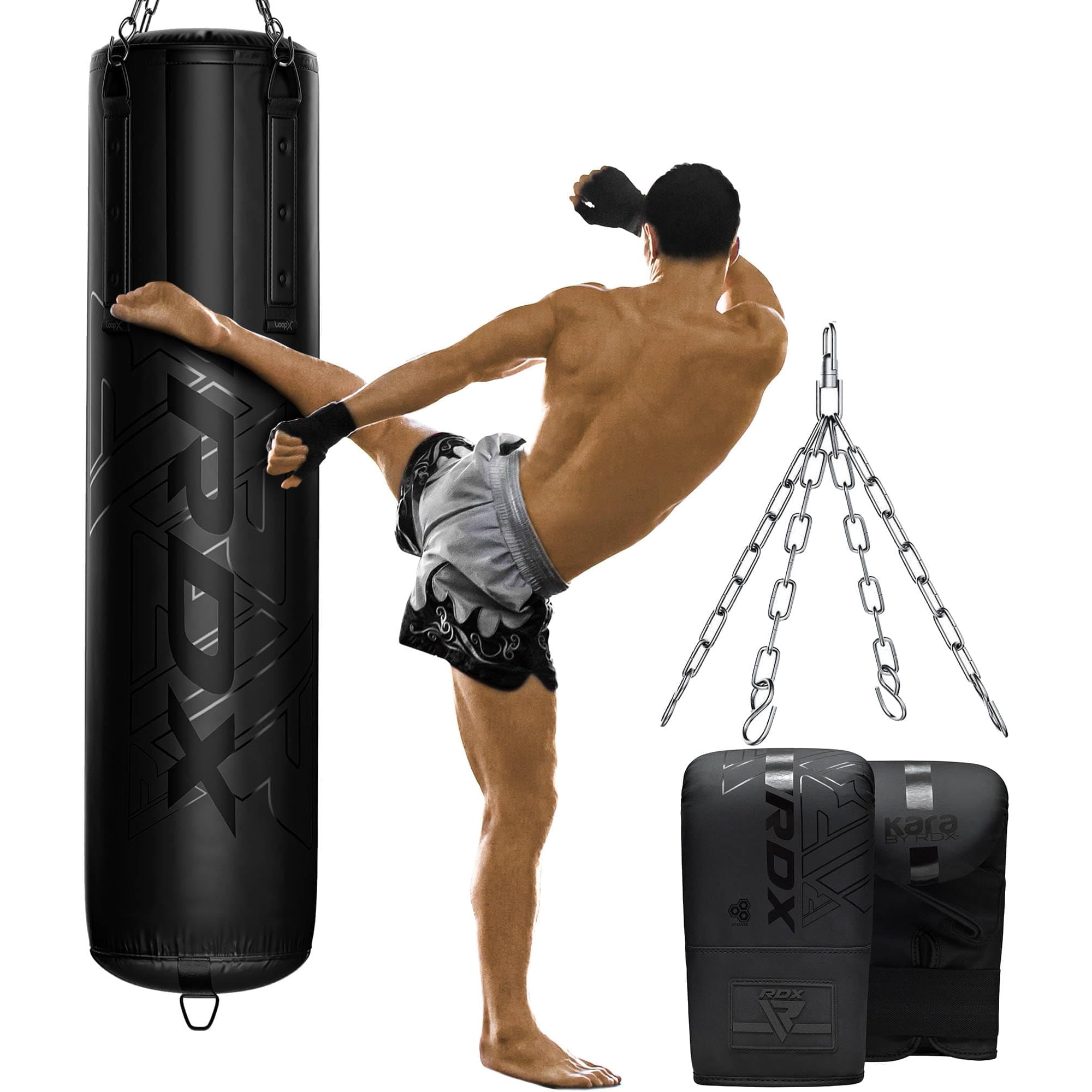 Saco De Boxeo Rdx Pesado De La Serie Kara De 5 Pies, 25-50 Kg, Precargado