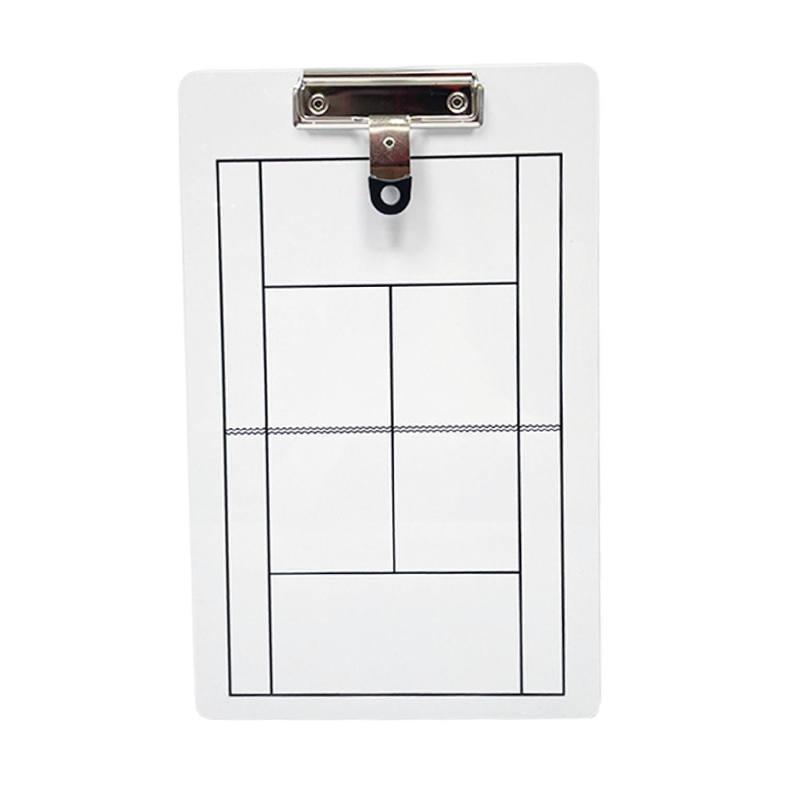 Magideal - Tablero De Entrenamiento De Tenis Con Clip Para Bolígrafo, De Doble Cara, Versátil, Ligero, Grabable, Para Sesiones De Estrategia De Equipo, Portapape