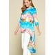 thumbnail image 4 of Top Venechia de Corte Alto y Bajo con Efecto Tie-dye y Mangas 3/4, 4 of 5