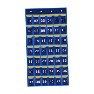 Bothyi - Gráfico De Bolsillo Para El Aula Con Organizador De Bolsillo Numérico Para El Gabinete Del Dormitorio Del Hogar 42 Bolsillos Azul