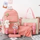 thumbnail image 1 of Girl's school backpack for middle school students ins style canvas waterproof gift handbag pen bag wallet school bag set, 1 of 3