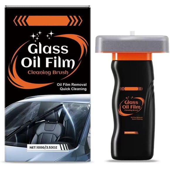 Removedor de película de aceite para vidrio Ylahdent 100 ml con aplicador roll-on y cepillo