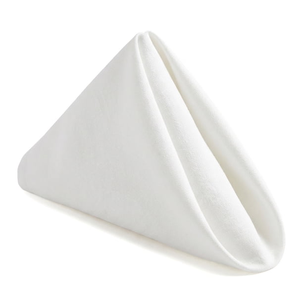 REGALWOVEN Juego de 6 Servilletas de Tela, Servilletas de Algodón Lavables y Reutilizables para Hogar, Restaurante, Bodas y Eventos Blancas 17x17 pulgadas