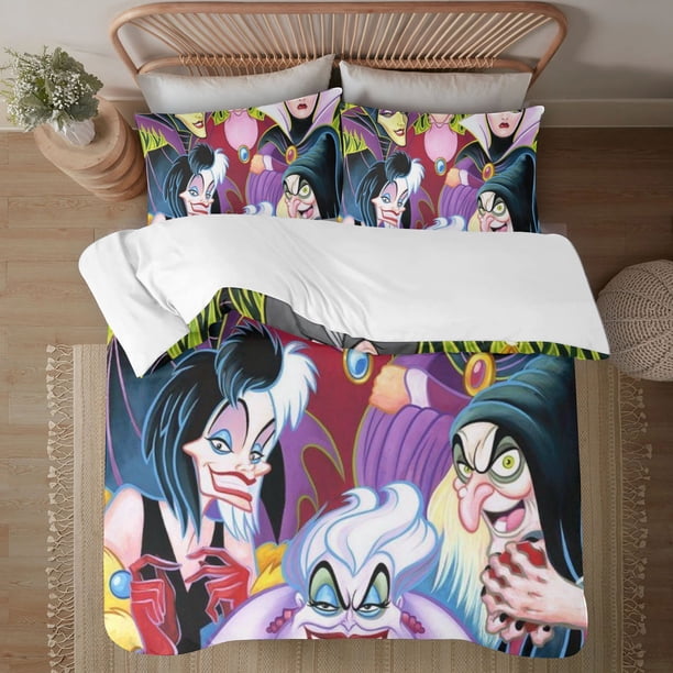 Villains Queen Of Halloween 3-Piece Bedding Set For Kids Boys Girls Adult Cartoon Warm Cute Fashion Holiday Present Gift Bed Sheets