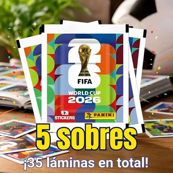 Pack 5 sobres Panini Mundial de Futbol 2026