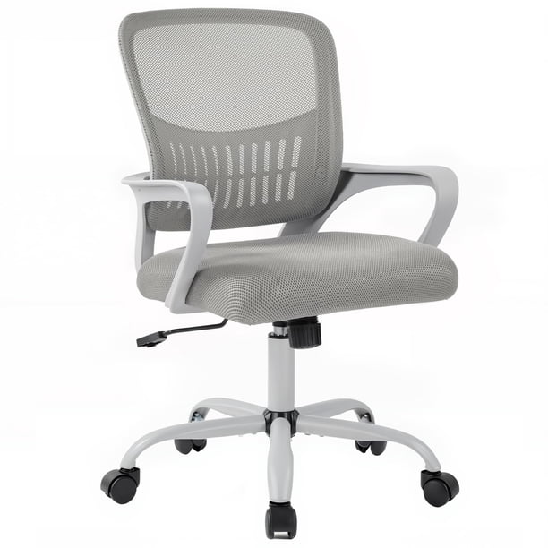 Silla de ordenador DUMOS para el hogar y la oficina, ergonómica, con respaldo medio, gris
