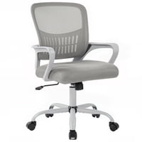 Silla De Ordenador Dumos Para El Hogar Y La Oficina, Ergonómica, Con Respaldo Medio, Gris