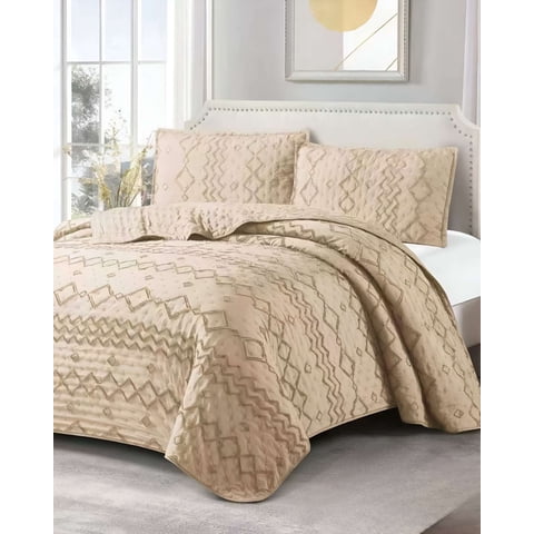 Meipulis - Cobertor Colcha Quilt Tufting De Lujo Suave 2 Plazas